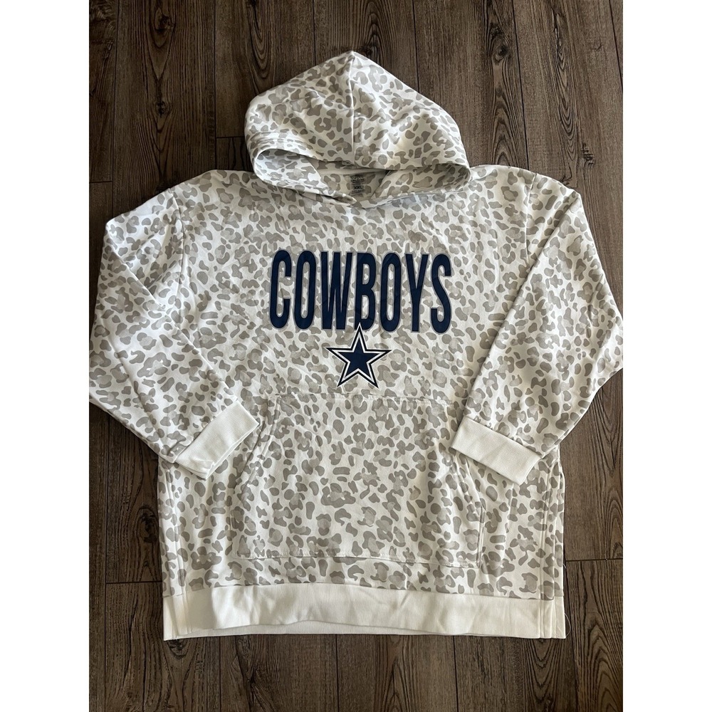Dallas Cowboys Gameday Couture Hoodie Sweatshirt White Cheetah Print Size XXL